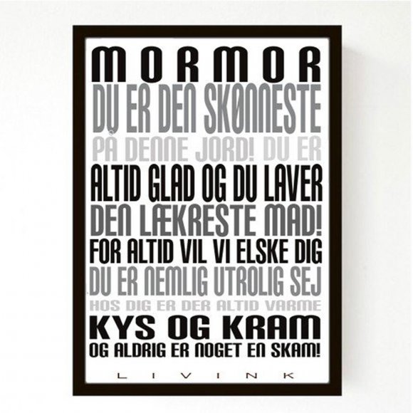 Multi brand - Mormor plakat i A5 indrammet fra Livink