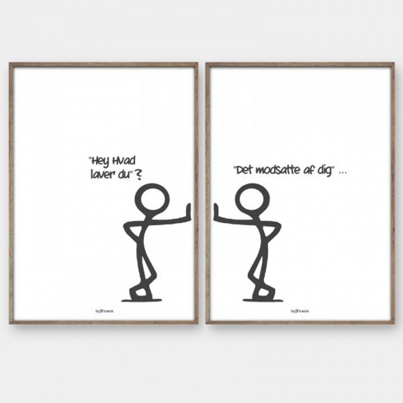 Multi brand - Stickmen plakat modsat 50x70 cm. 2stk fra ByFrank 