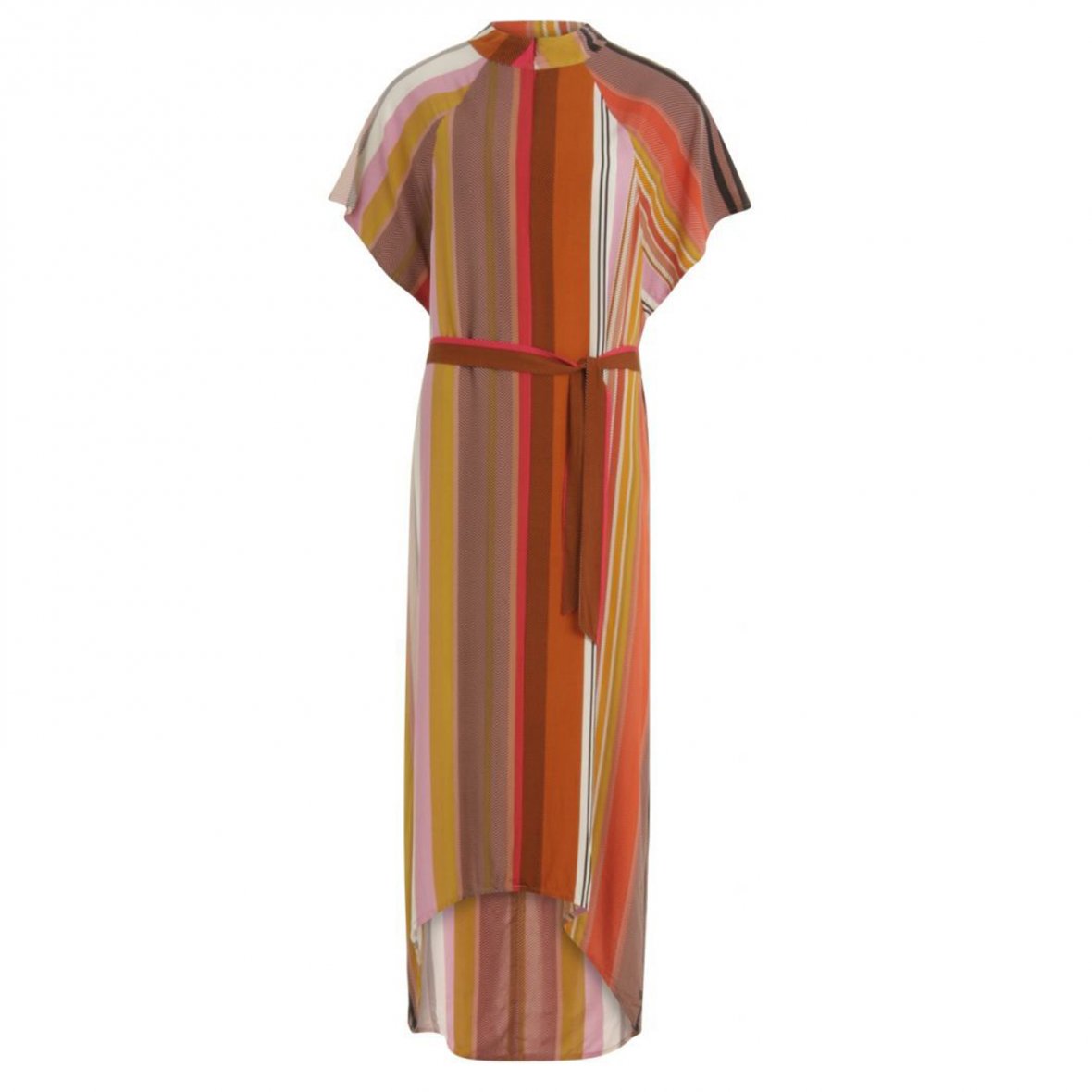 Dress in stripe print w. zipper at front fra Coster Copenhagen