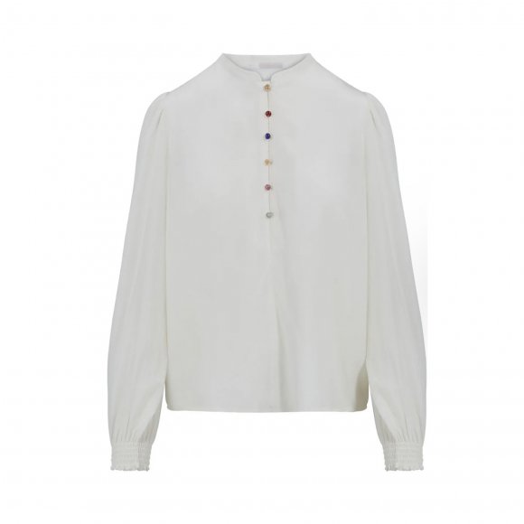 Coster Copenhagen - Bluse med multifarvede knapper fra Coster Copenhagen