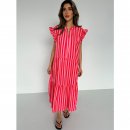 Continue - Bea pink stripe kjole fra Continue