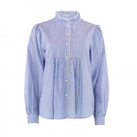 Continue - Chania smal check bluse fra Continue