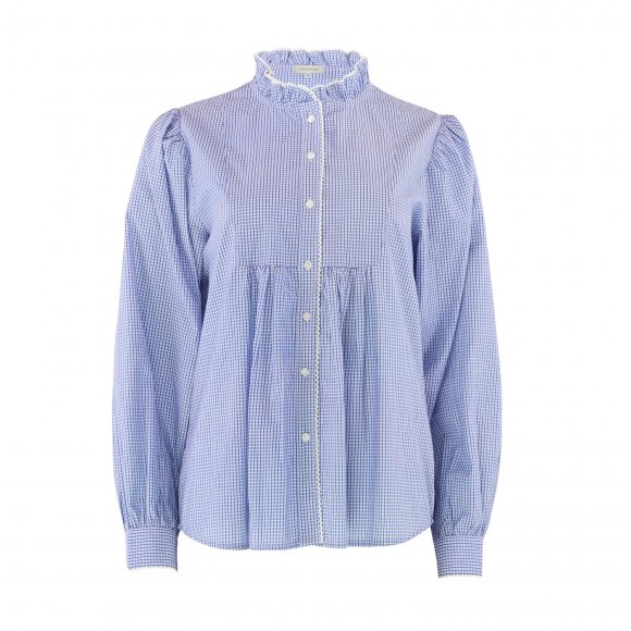 Continue - Chania smal check bluse fra Continue