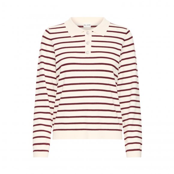 Pulz Jeans - Sara striped polo long fra Pulz