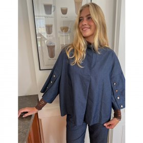 Continue - Klara chambre gold bluse fra Continue