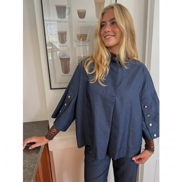 Continue - Klara chambre gold bluse fra Continue
