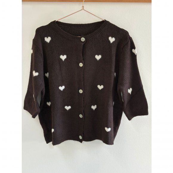 Three m - Cardigan with hearts fra Three M