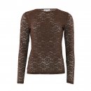 Continue - Alberte lace mesh bluse fra Continue