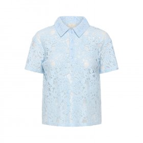 Kaffe - Lacy polo bluse fra Kaffe