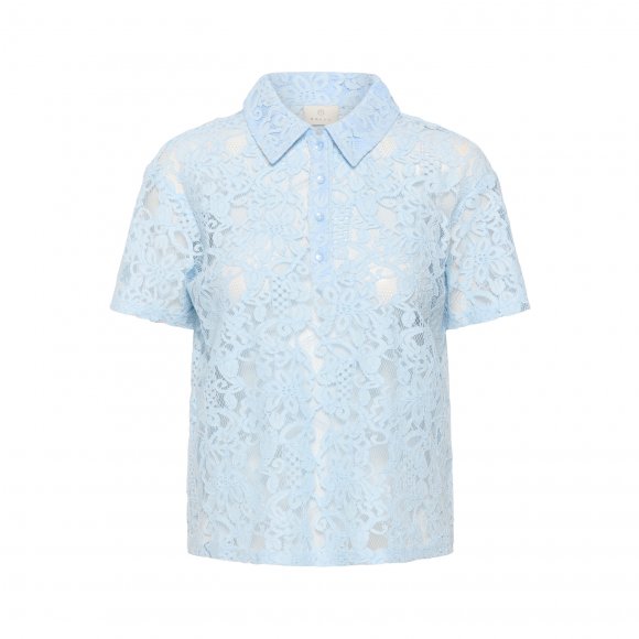 Kaffe - Lacy polo bluse fra Kaffe Kaffe - Lacy polo bluse fra Kaffe
