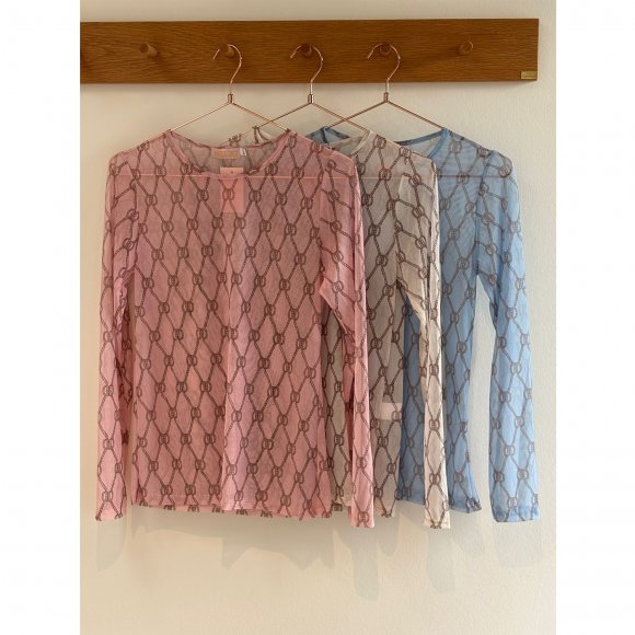 Three m - Mesh bluse with print fra Three M